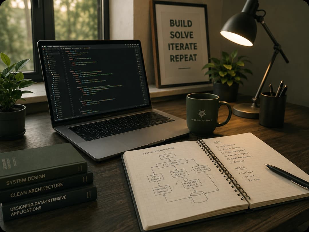 Minimalist modern creative office workspace